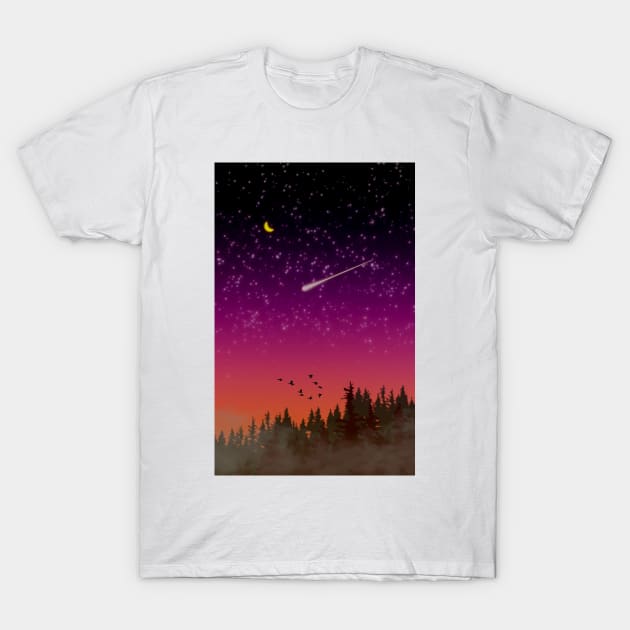 Night Sky T-Shirt by FullMoon